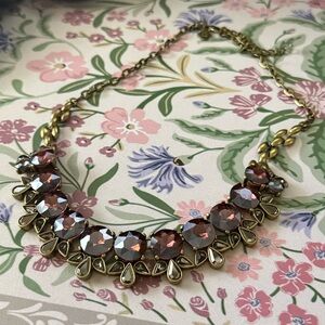 Chico’s Gold and Purple/Red Statement Necklace